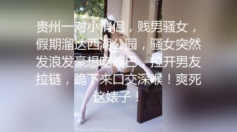 贵州一对小情侣，贱男骚女，假期溜达西湖公园，骚女突然发浪发豪想吃鸡巴，拉开男友拉链，跪下来口交深喉！爽死这婊子！