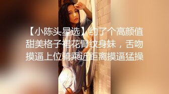 【小陈头星选】约了个高颜值甜美格子裙花臂纹身妹，舌吻摸逼上位骑乘近距离摸逼猛操